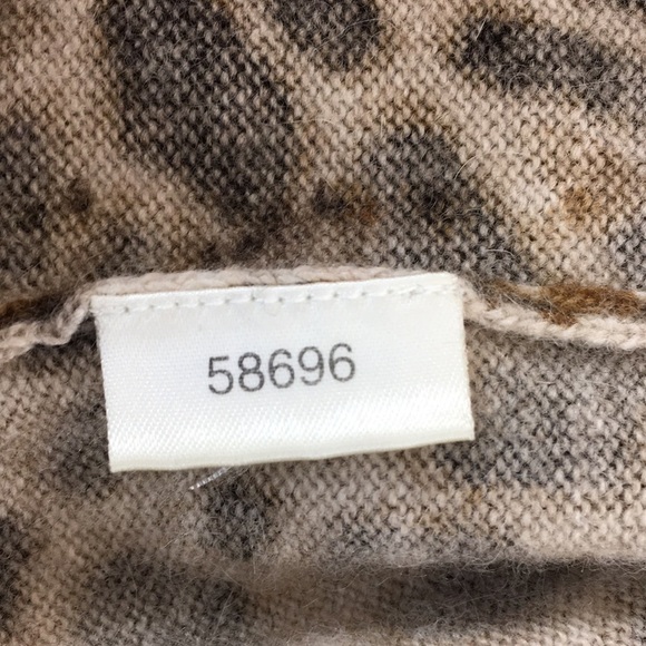 Ann Taylor Brown Animal Print Knit Cardigan Womens XS Merino Wool Sweater Angora - Picture 8 of 12